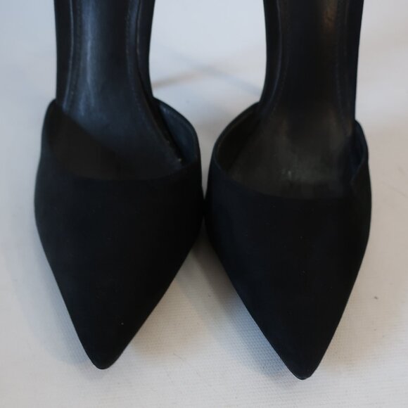Womens Schutz Irma Black Suede Pointy Ankle Strap Stiletto Heel Pumps 8 - Picture 10 of 16